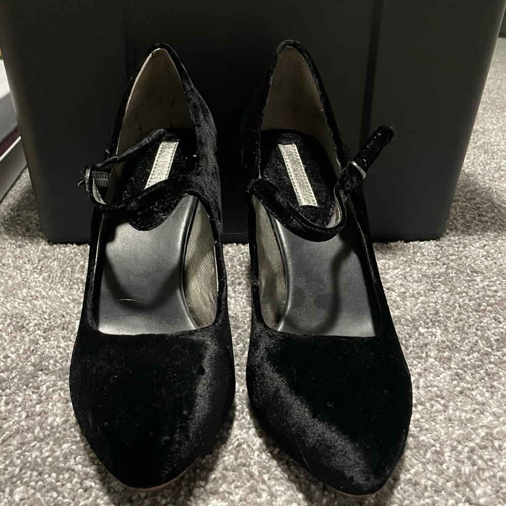 Banana Republic Natasha Black Velvet Mary Jane Heels